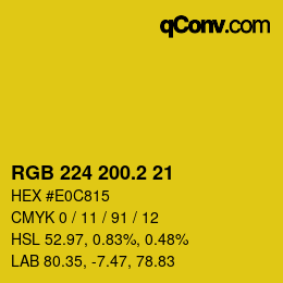 カラーコード: RGB 224 200.2 21 | qconv.com