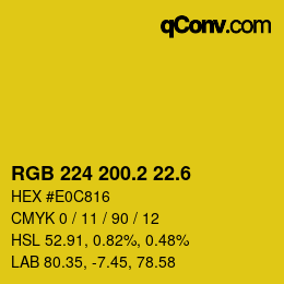 カラーコード: RGB 224 200.2 22.6 | qconv.com