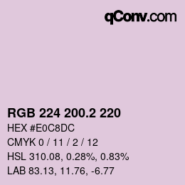 カラーコード: RGB 224 200.2 220 | qconv.com