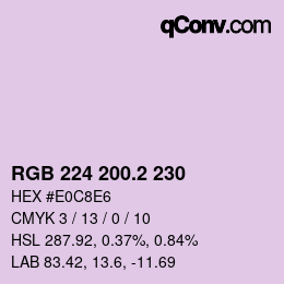 カラーコード: RGB 224 200.2 230 | qconv.com