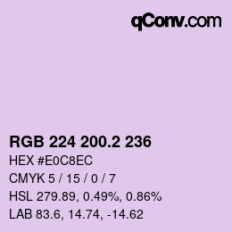 カラーコード: RGB 224 200.2 236 | qconv.com