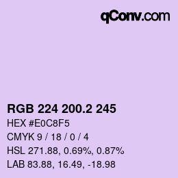 カラーコード: RGB 224 200.2 245 | qconv.com