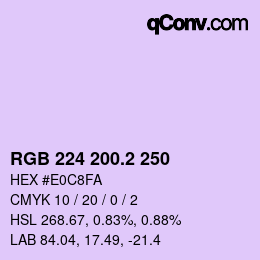 カラーコード: RGB 224 200.2 250 | qconv.com