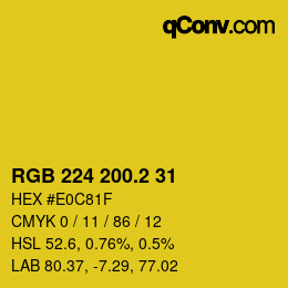 カラーコード: RGB 224 200.2 31 | qconv.com