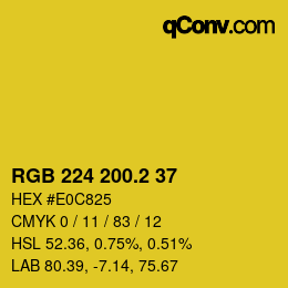 カラーコード: RGB 224 200.2 37 | qconv.com