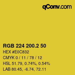 カラーコード: RGB 224 200.2 50 | qconv.com