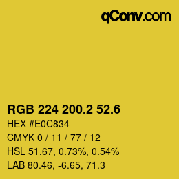 カラーコード: RGB 224 200.2 52.6 | qconv.com