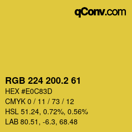 カラーコード: RGB 224 200.2 61 | qconv.com