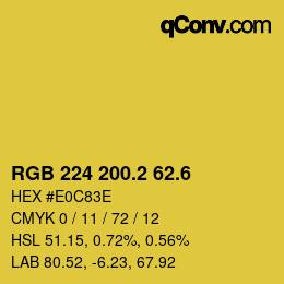 カラーコード: RGB 224 200.2 62.6 | qconv.com