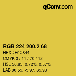 カラーコード: RGB 224 200.2 68 | qconv.com