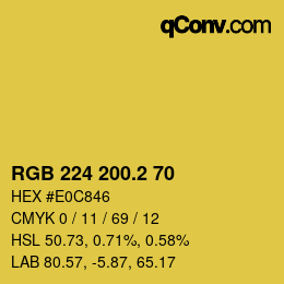 カラーコード: RGB 224 200.2 70 | qconv.com