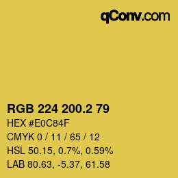 カラーコード: RGB 224 200.2 79 | qconv.com