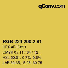 カラーコード: RGB 224 200.2 81 | qconv.com