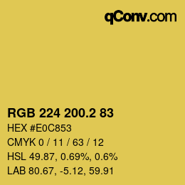 カラーコード: RGB 224 200.2 83 | qconv.com