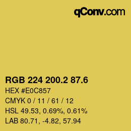 カラーコード: RGB 224 200.2 87.6 | qconv.com