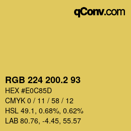 カラーコード: RGB 224 200.2 93 | qconv.com