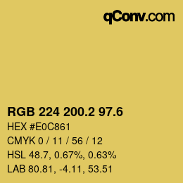 カラーコード: RGB 224 200.2 97.6 | qconv.com