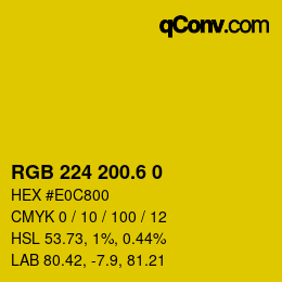 カラーコード: RGB 224 200.6 0 | qconv.com