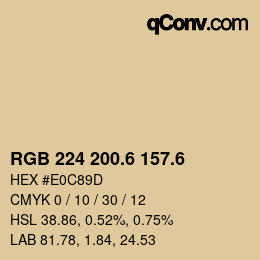 カラーコード: RGB 224 200.6 157.6 | qconv.com