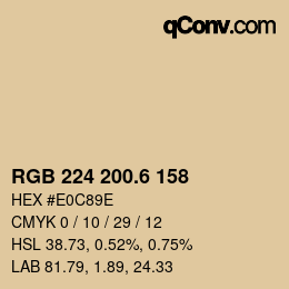 カラーコード: RGB 224 200.6 158 | qconv.com