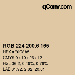 カラーコード: RGB 224 200.6 165 | qconv.com