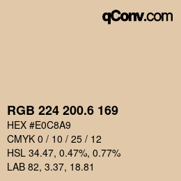 カラーコード: RGB 224 200.6 169 | qconv.com