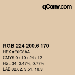 カラーコード: RGB 224 200.6 170 | qconv.com