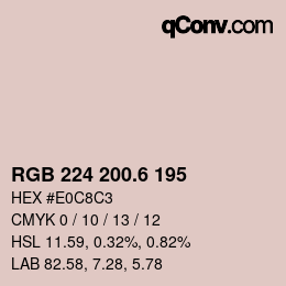 カラーコード: RGB 224 200.6 195 | qconv.com