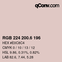 カラーコード: RGB 224 200.6 196 | qconv.com