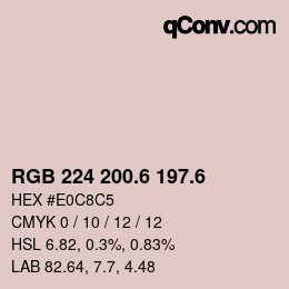 カラーコード: RGB 224 200.6 197.6 | qconv.com