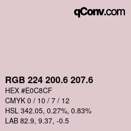 カラーコード: RGB 224 200.6 207.6 | qconv.com