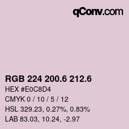 カラーコード: RGB 224 200.6 212.6 | qconv.com
