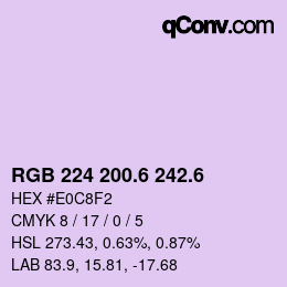 カラーコード: RGB 224 200.6 242.6 | qconv.com