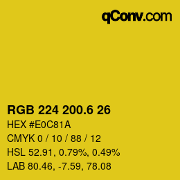 カラーコード: RGB 224 200.6 26 | qconv.com