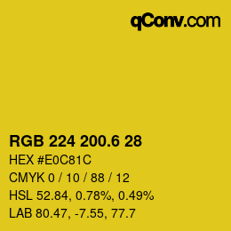 カラーコード: RGB 224 200.6 28 | qconv.com