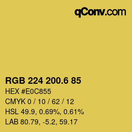 カラーコード: RGB 224 200.6 85 | qconv.com