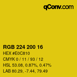 Farbcode: RGB 224 200 16 | qconv.com