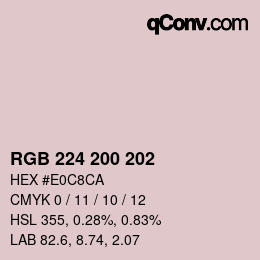 颜色代码: RGB 224 200 202 | qconv.com