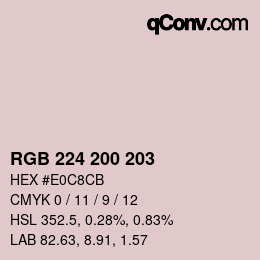 颜色代码: RGB 224 200 203 | qconv.com