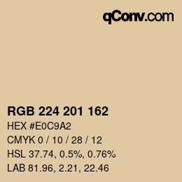 Color code: RGB 224 201 162 | qconv.com