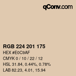 Farbcode: RGB 224 201 175 | qconv.com