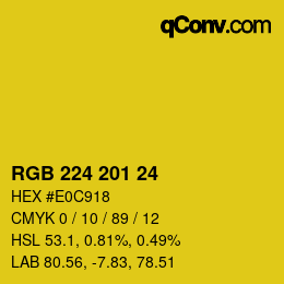 カラーコード: RGB 224 201 24 | qconv.com