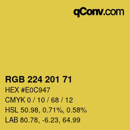カラーコード: RGB 224 201 71 | qconv.com
