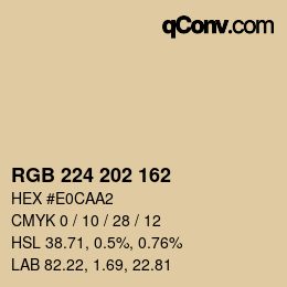 カラーコード: RGB 224 202 162 | qconv.com