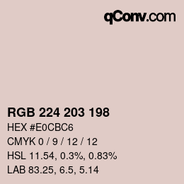 Color code: RGB 224 203 198 | qconv.com