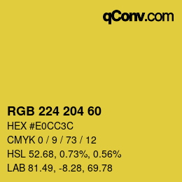 カラーコード: RGB 224 204 60 | qconv.com