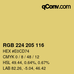 Color code: RGB 224 205 116 | qconv.com