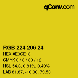 カラーコード: RGB 224 206 24 | qconv.com