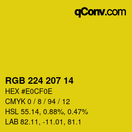 カラーコード: RGB 224 207 14 | qconv.com