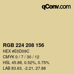 Color code: RGB 224 208 156 | qconv.com